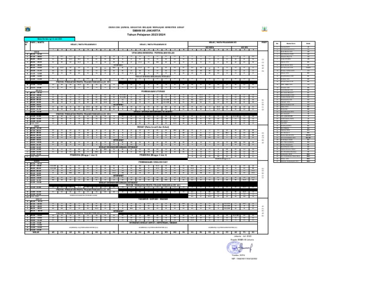 Jadwal Roster Ganjil 2023-2024 | PDF