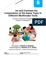 ENG8 - Q2 - Mod5 Compare and Contrast The Presentation of The Same Topic in Different Multimodal Texts Grace Manuel