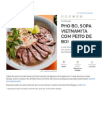 Pho Bo, Sopa Vietnamita Com Peito de Boi Autor Estadão