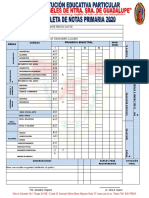 2023 BOLETA de NOTAS Primer Grado Mis Geraldine