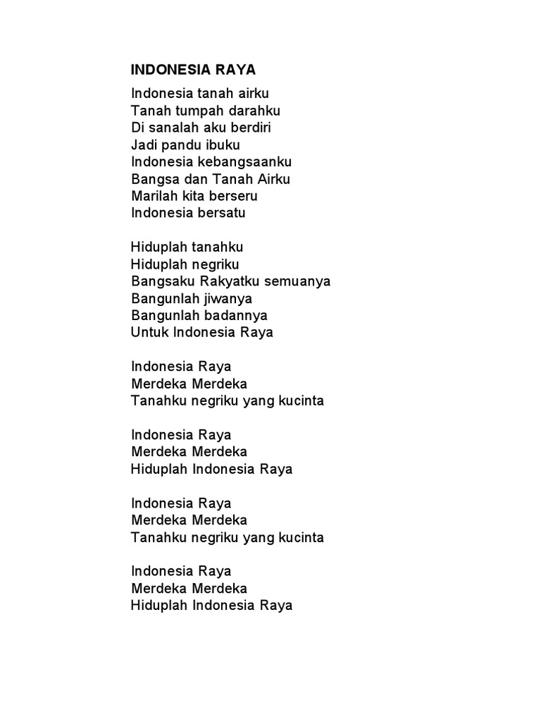 Lirik lagu indonesia raya pdf