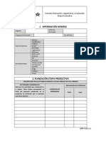Información General: Formato Planeación, Seguimiento y Evaluación Etapa Productiva