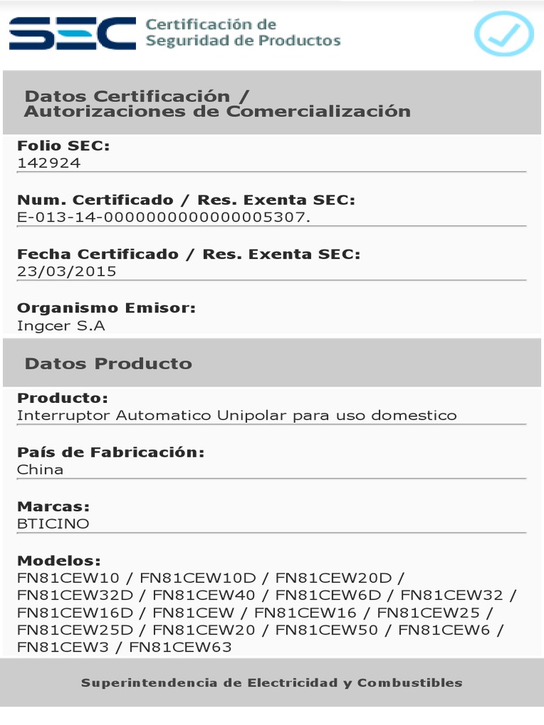 Sello SEC de Certificación de Seguridad de Produc 2 | PDF