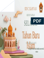 Oranye Dan Hijau 3D Spanduk Ucapan Selamat Tahun Baru Islam (Banner)
