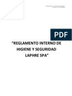 Reglamento Interno Higiene y Seguridad LAPHRE SPA 2017