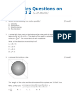 G11 Physics Questions On Unit 1 and 2