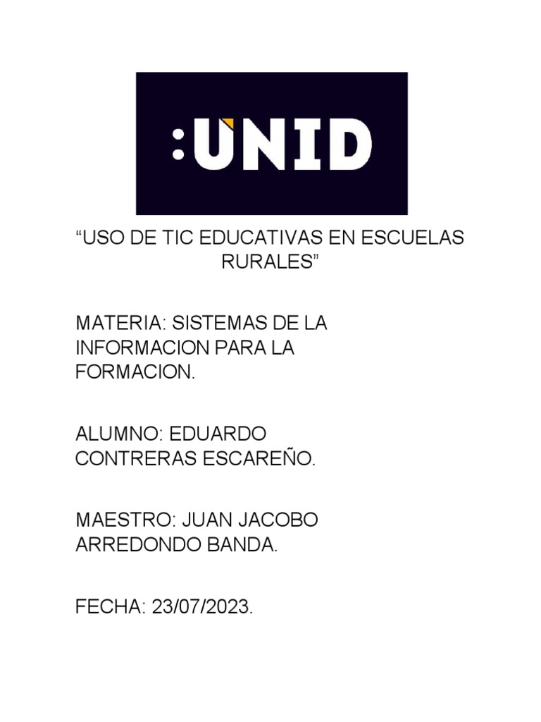 TIC Educativas en Escuelas Rurales | PDF | Enseñando | Plan de estudios