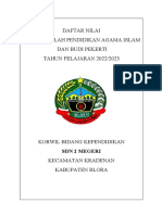 Laporan Nilai Usbn Pai 2021 New