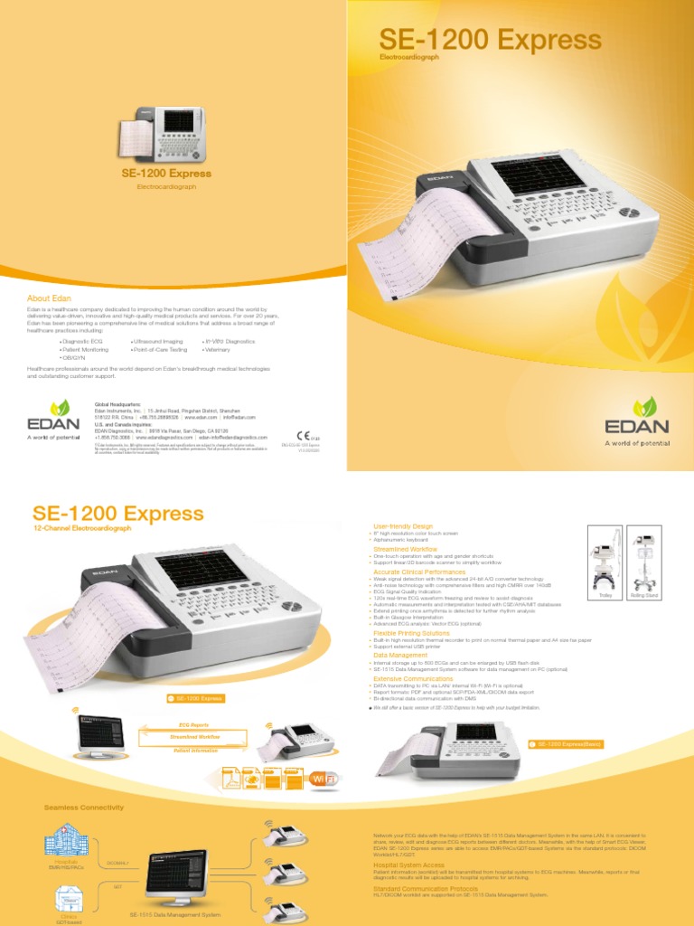 Edan SE-1200 Express ECG Overview | PDF | Information Science | Computing