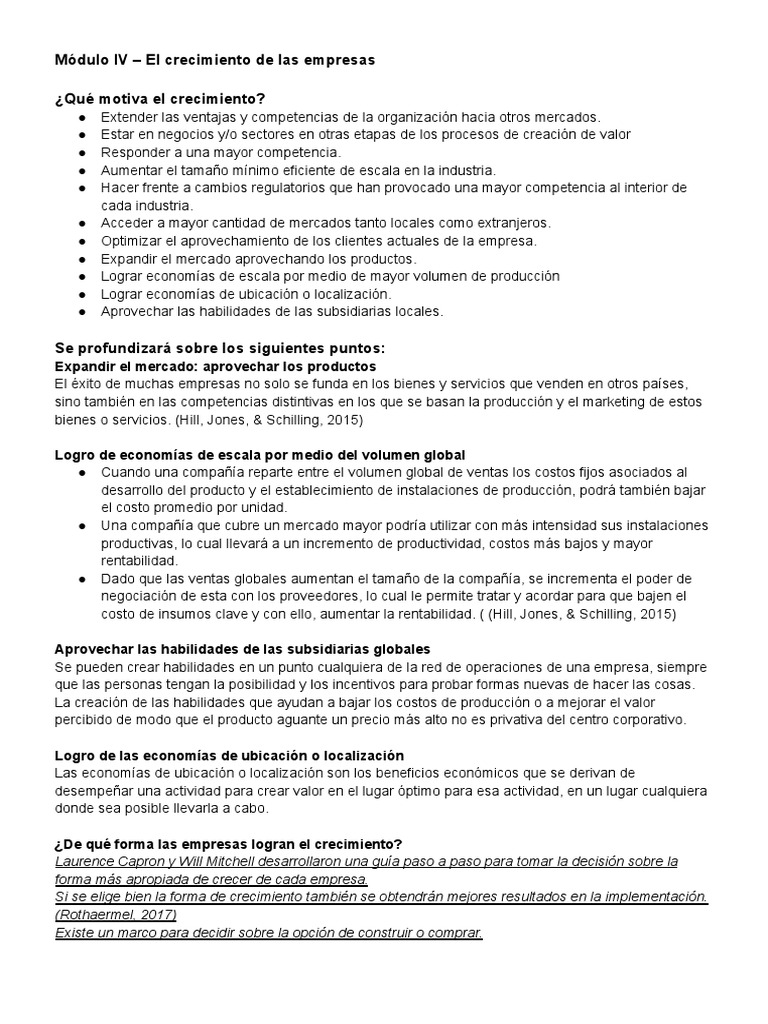 El Crecimiento de Las Empresas | PDF | Business | Mercado (economía)