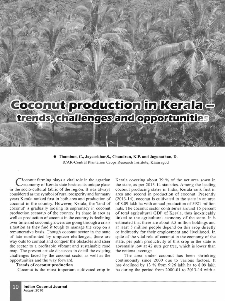 Coconut Production in Kerala PDF