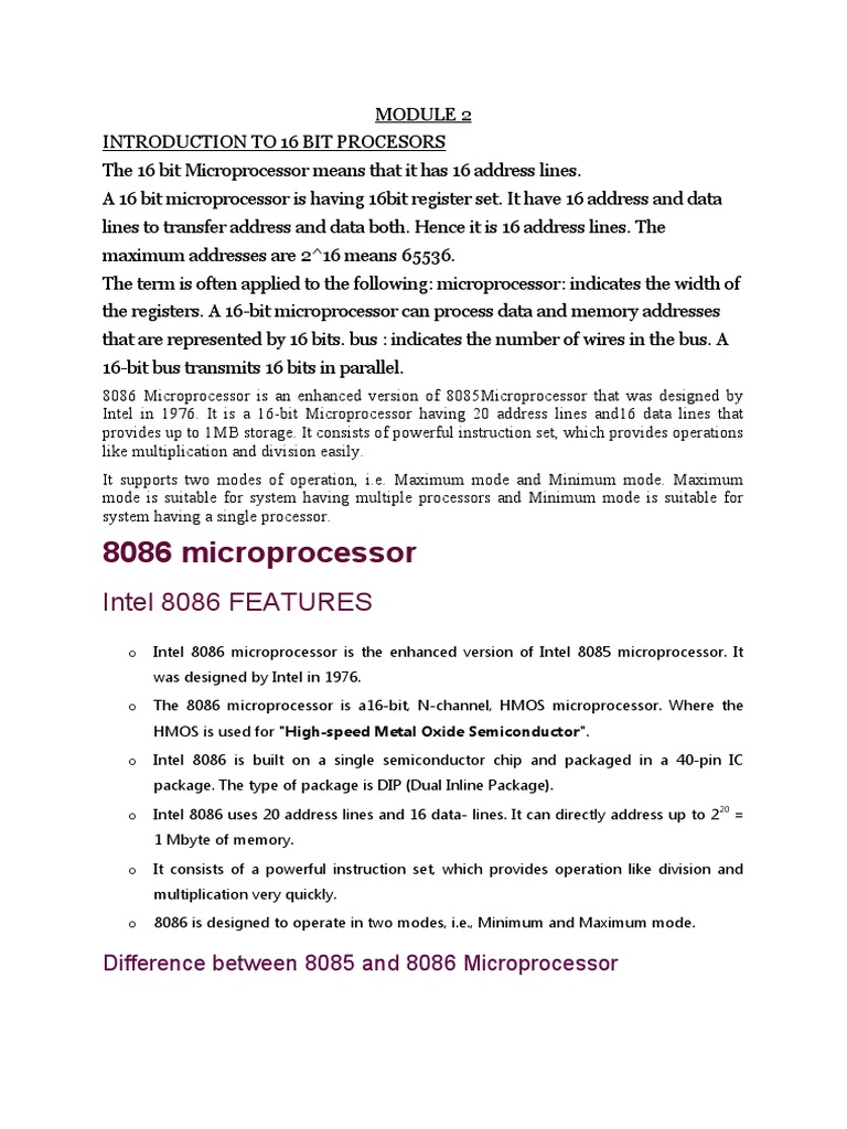Module 2 Mic | PDF | Input/Output | Central Processing Unit