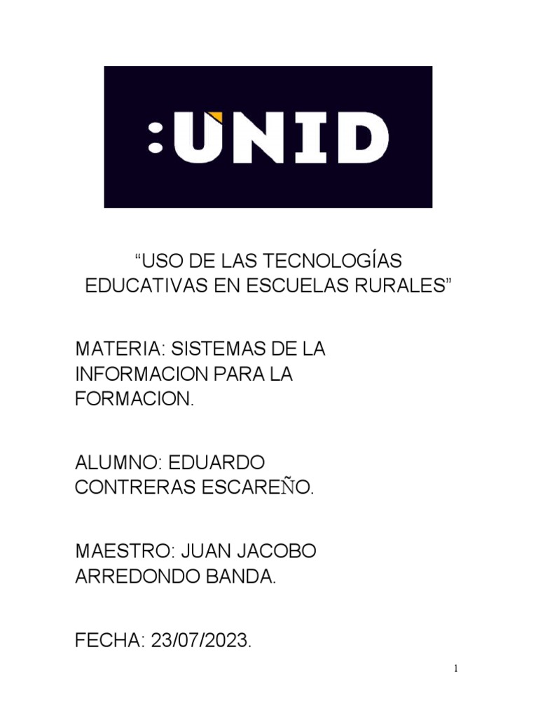 Tecnologías Educativas en Escuelas Rurales | PDF | Enseñando ...