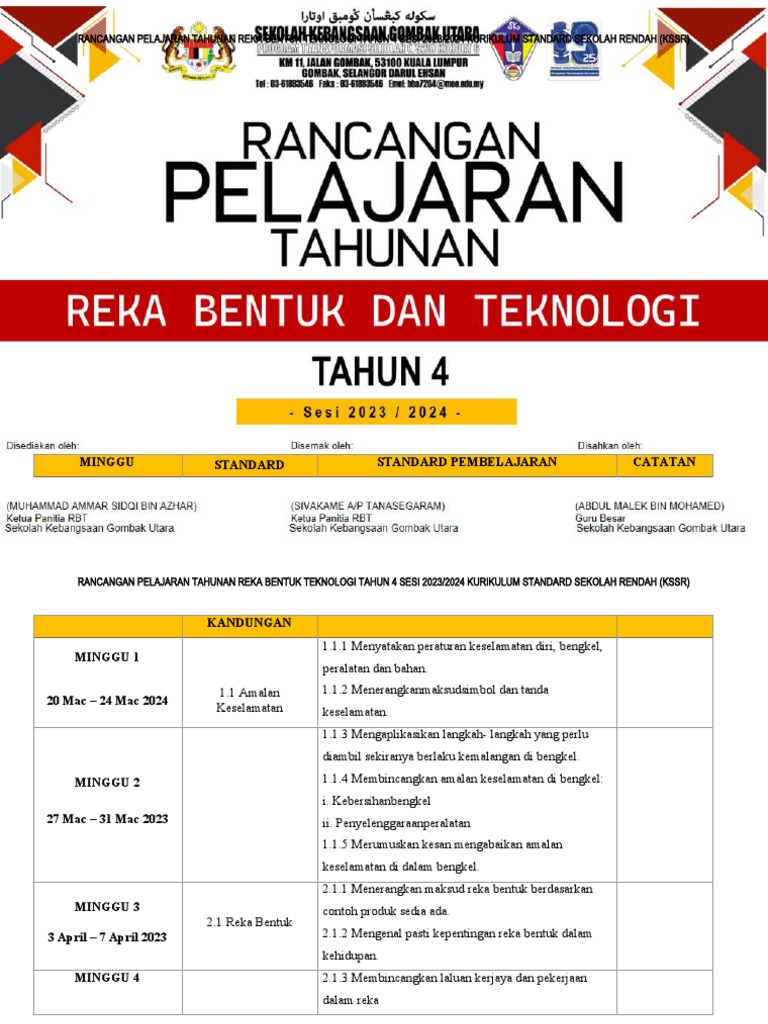 Rancangan Pelajaran RBT Tahun 4 KSSR | PDF
