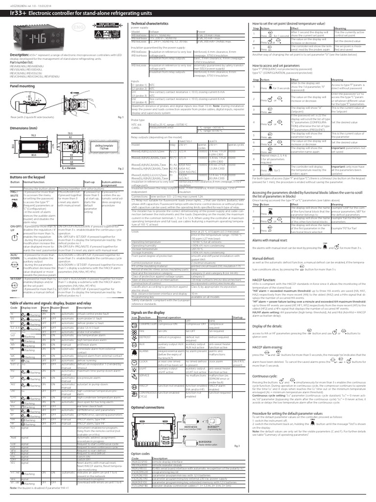 Technical Guide CAREL IR33 PlusCheat Sheet PDF Power Supply