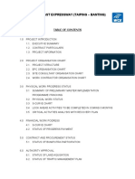 0.1 Table of Contents (Standard) For Monthly Progress Report