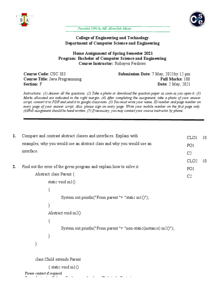 Final - Home - Assignment - CSC - 383 - F - RF | PDF | Method (Computer ...