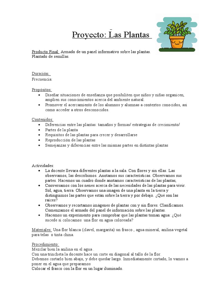 Proyecto Las Plantas | PDF