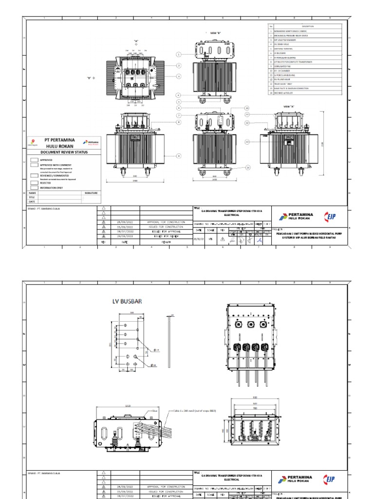 GA Drawings for Transformers 1750 & 500 KVA | PDF