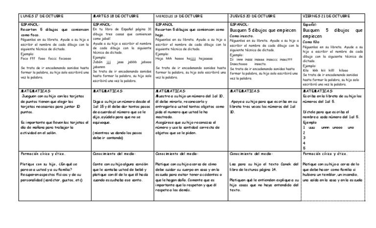 Actividades educativas para niños | PDF | Artes del Lenguaje y Comunicación