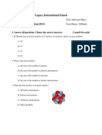 PRE IG 13 Chemistry Monthly Test-1 JJune 2023