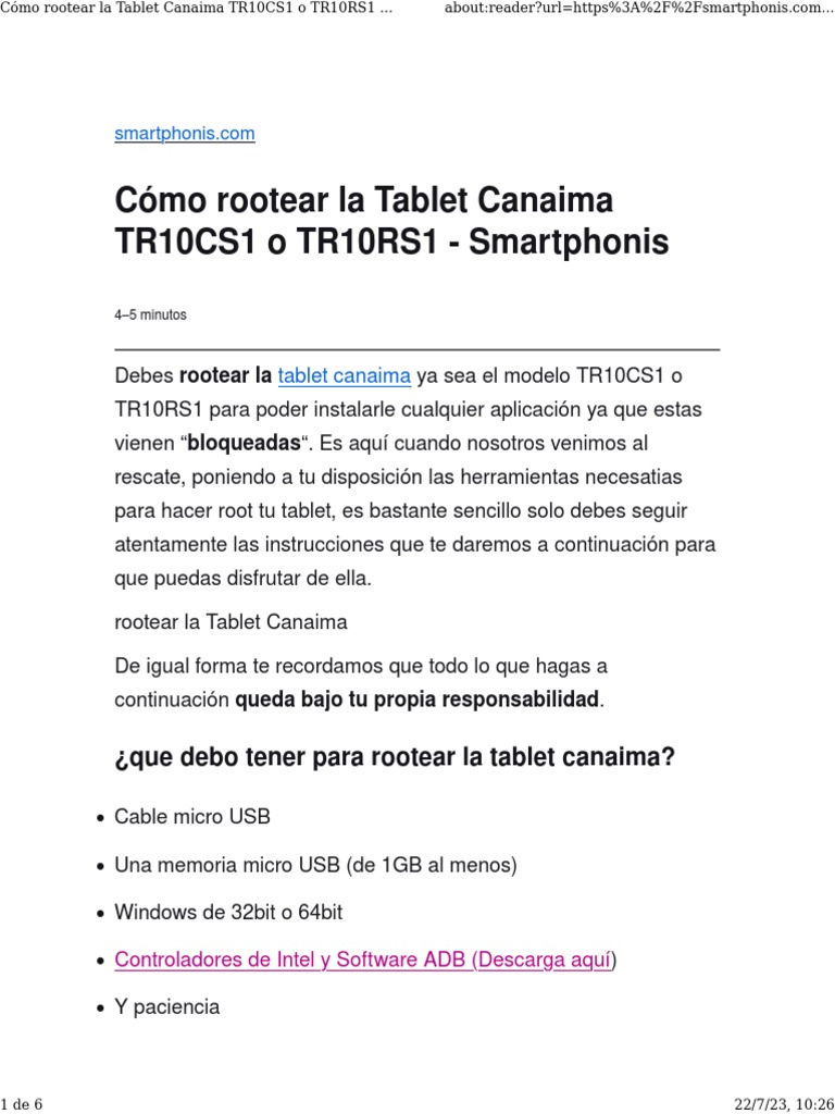 Rom Android 6.0 Para Tablet Canaima Tr10rs1