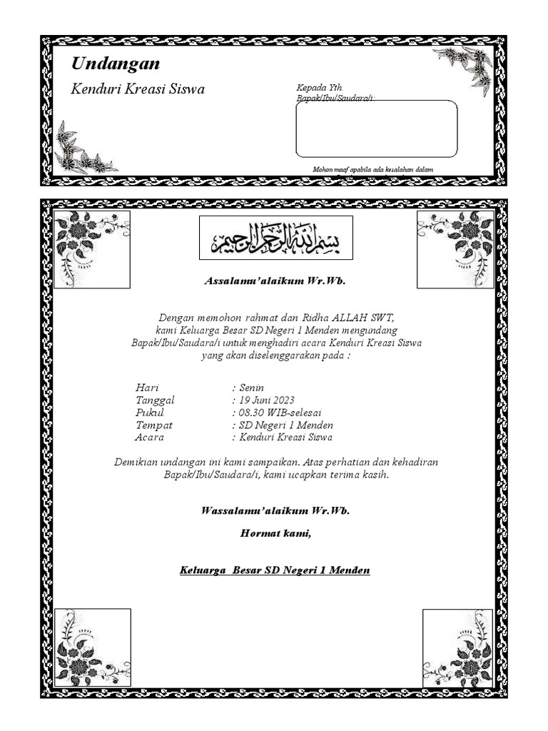 Contoh Undangan | PDF