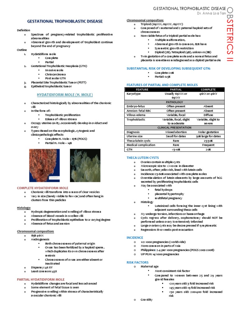 OBPQ2 (2) Gestational Trophoblastic Disease - Dr. Tan | PDF | Human ...