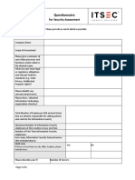 Questionnaire Security Assessment 2020