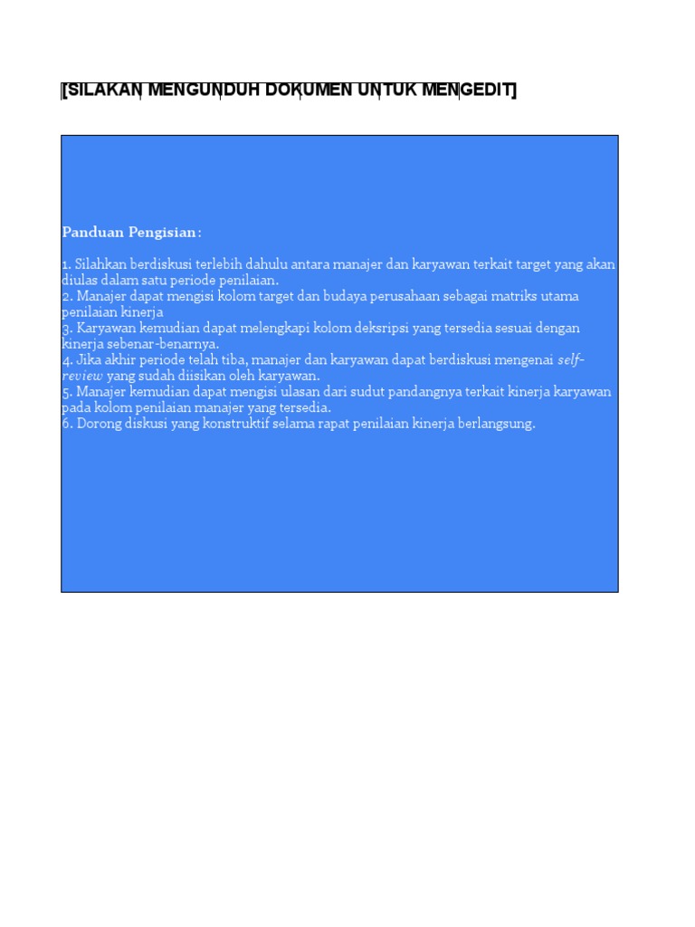 Self review form pdf