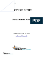 Lecture Notes: Basic Financial Methods