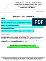 Orçamento Bruno (Petshop Faro) - Orçamento de Upgrade