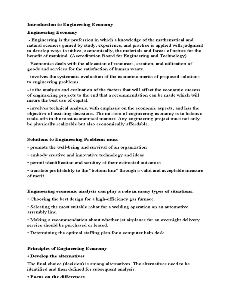 Introduction to Engineering Economy | PDF | Demand | Supply (Economics)