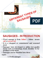 Different Types of Sausages: Presented By, D.Blessy PRK20FP2010