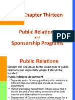 Chapter Thirteen Public Relations Sponsorship Programs