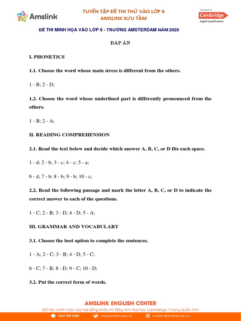 Cambridge Key Practice Test