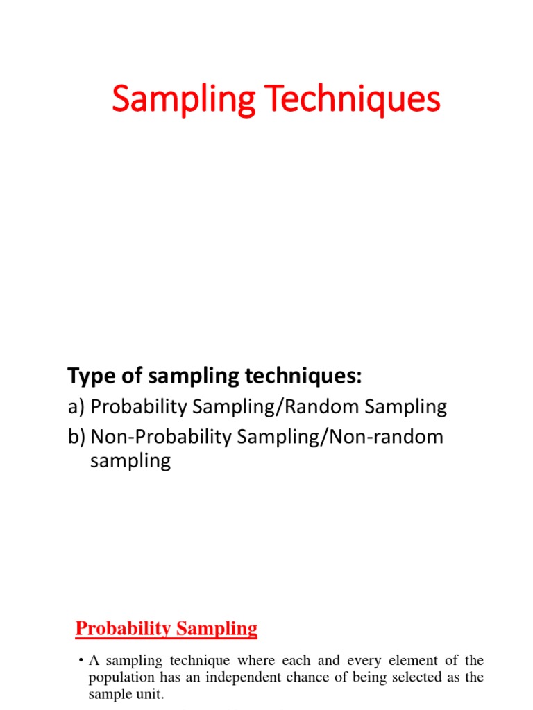 Sampling Techniques | Download Free PDF | Sampling (Statistics ...