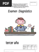 Examen Diagnóstico 3° Primaria