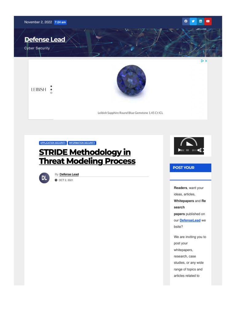 STRIDE Methodology in Threat Modeling Process - Defense Lead | Download ...
