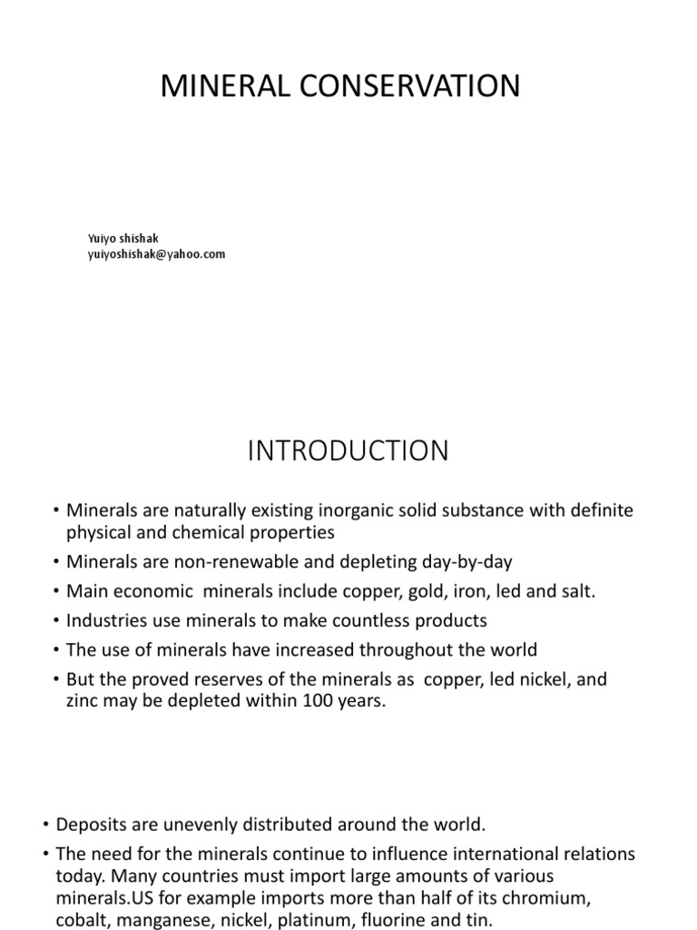 Importance of Mineral Conservation | PDF | Resource | Mining