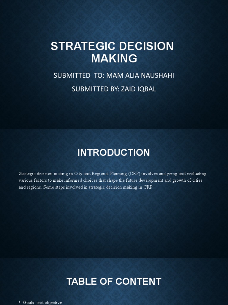 Strategic Decision Making | PDF | Decision Making | Policy