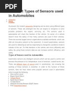 Different Types of Sensors Used in Automobiles