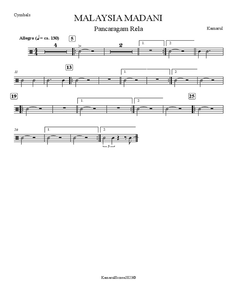 Malaysia Madani Cymbals PDF