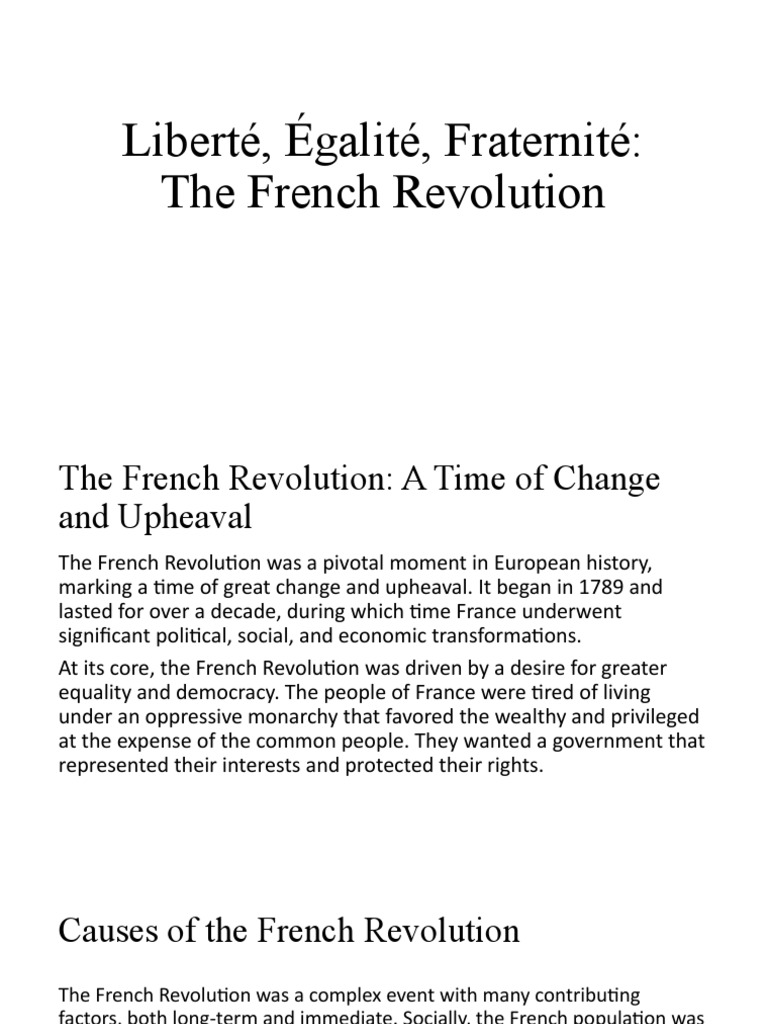 French Revolution: Causes & Impact | PDF | French Revolution | Reign Of ...