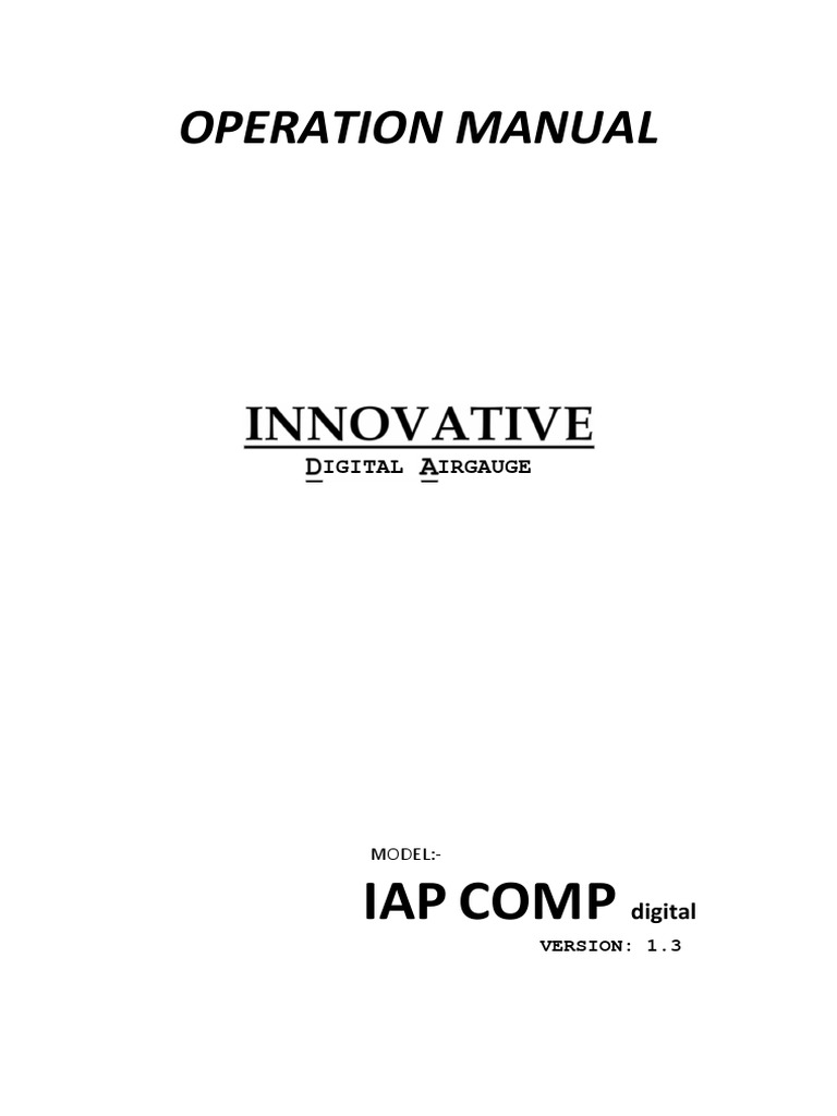 Iap Comp Digital Operational Manual v1.3 PDF Calibration Menu
