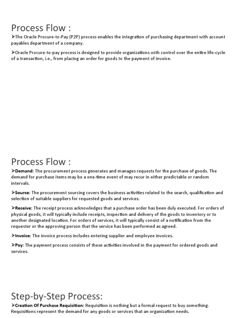 Process Flow P2P | PDF | Procurement | Business Process Management