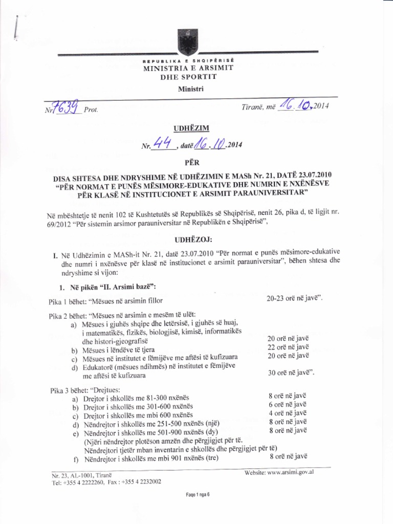 Udhezimi Nr 8 Date 3.5.2024