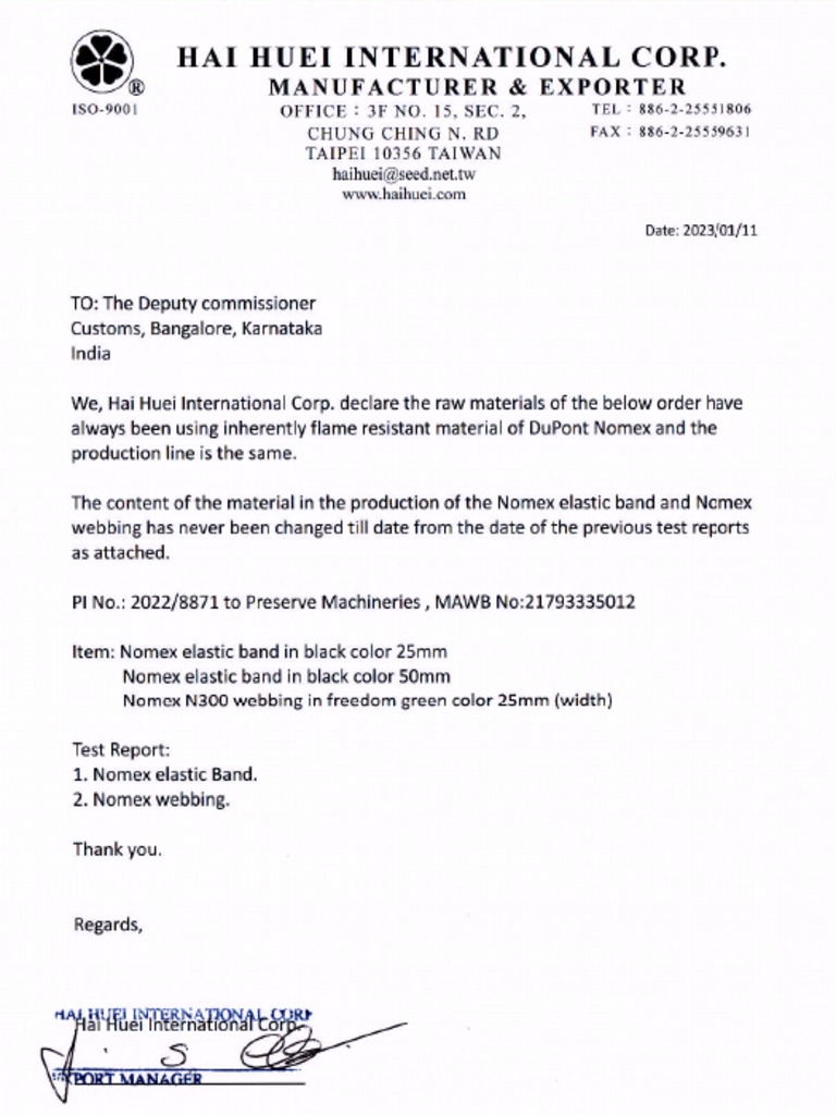 Declaration Letter PDF