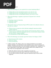 Aml CFT Questions