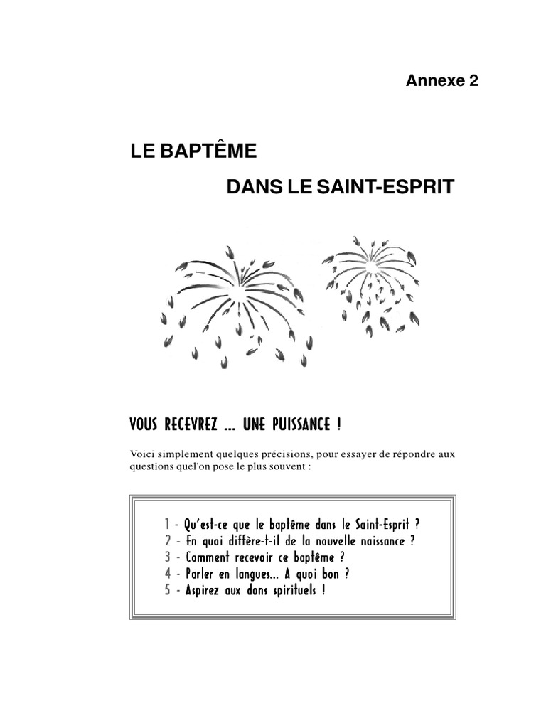 Recevoir le baptême du Saint-Esprit | PDF | Saint-Esprit | Baptisme